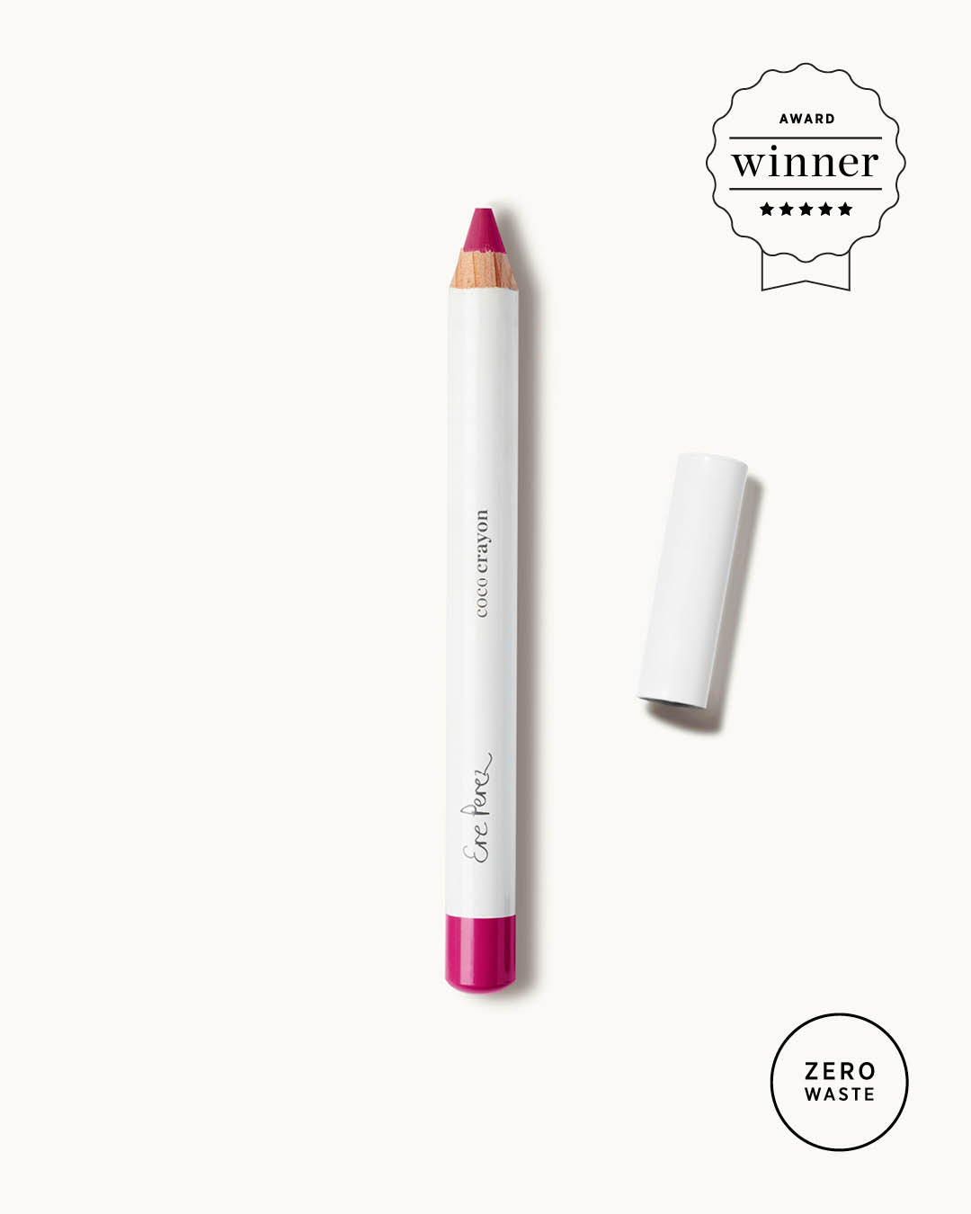 natural coco crayon in its zero waste packaging award winner of best of beauty by allure   