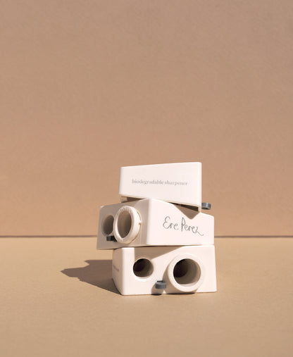 multiple recyclable eco duo sharpeners by Ere Perez for makeup pencils