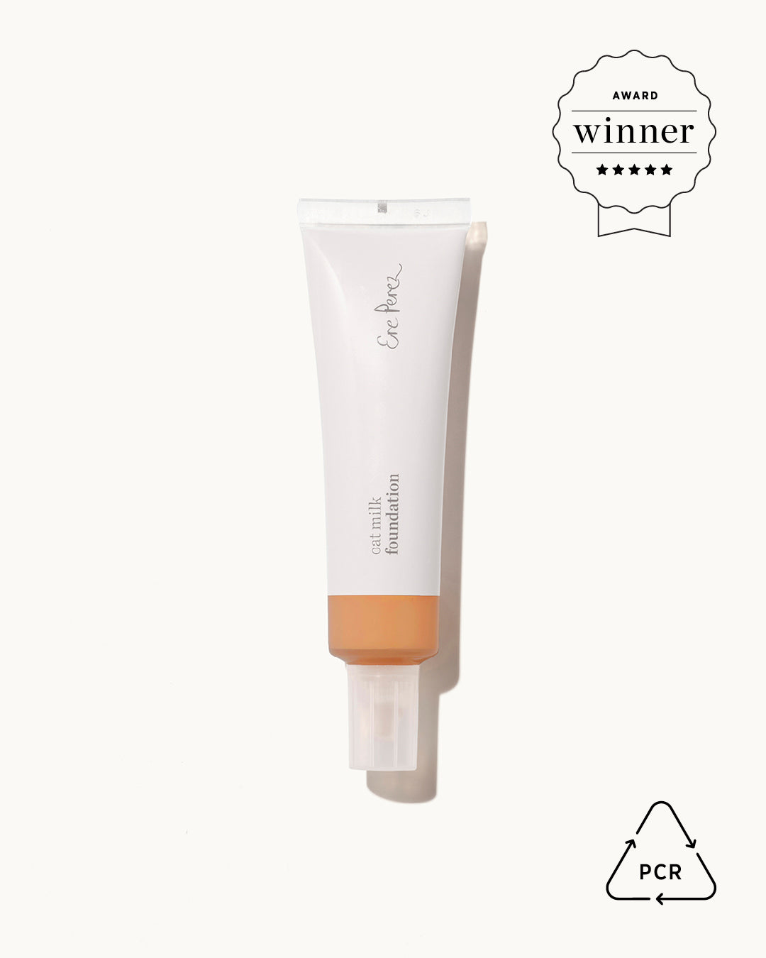 All-natural award-winning oat milk foundation with packaging made of sustainable PCR plastic