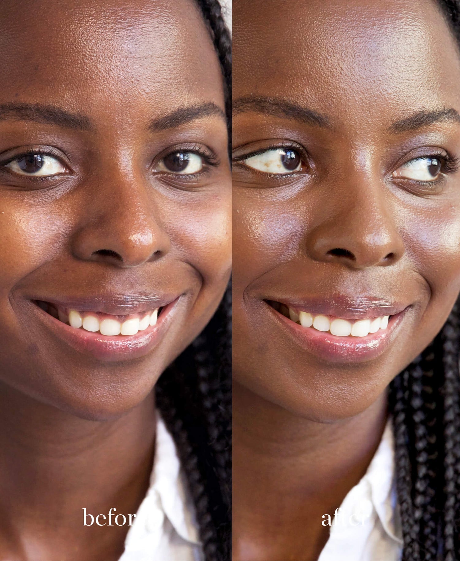 Comparison of coverage of delicate &amp; cruelty free arnica all-cover concealer 
