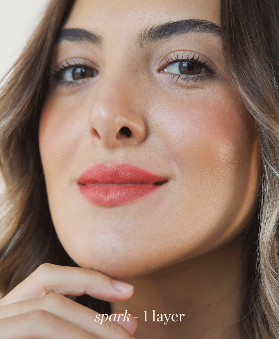 Organic coco crayon by Ere Perez applied on skin #shade_spark